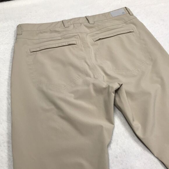 PETER MILLAR EB66 Golf Pants Men 36x30 Khaki Tan Crown Sport Stretch Fabric - Picture 9 of 16